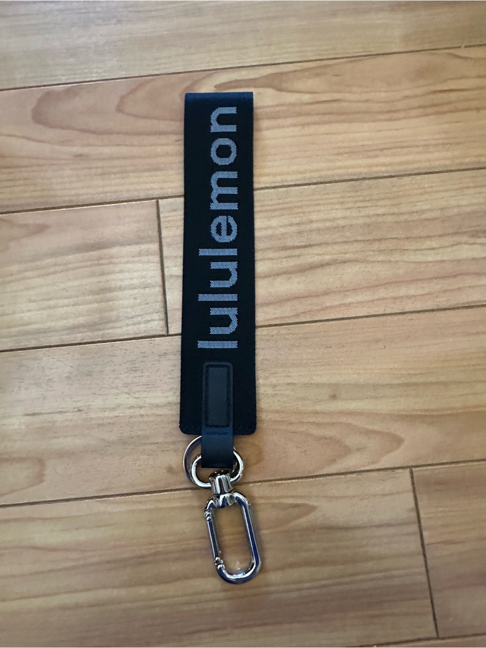 Lululemon Black Logo Wrist Key Fob